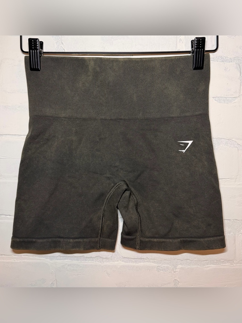 NWOT Gymshark Gains Seamless Washed Shorts Strength Green S Scrunch